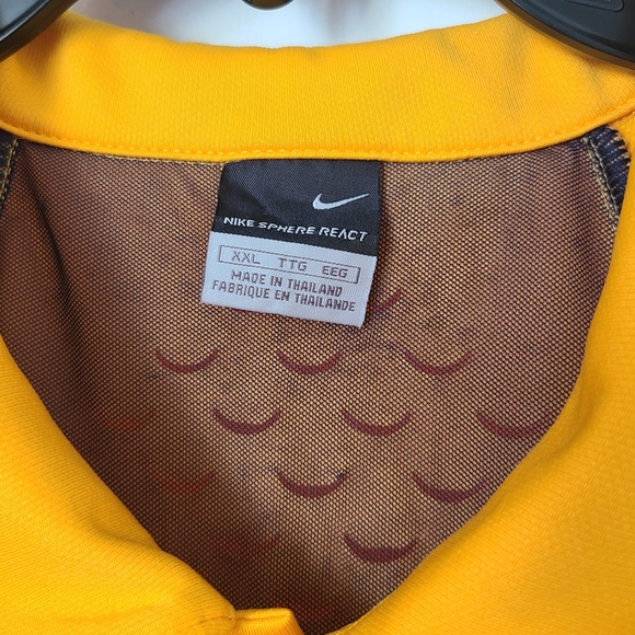 Nike Sphere React Vented Yellow Golf Polo XXL - Picture 3 of 4